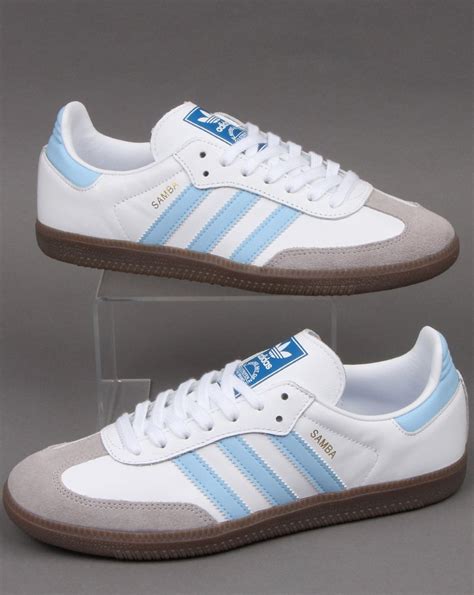 adidas samba blue stripe.